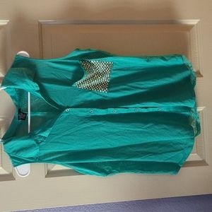 Rue 21 XL collared shirt with lace back